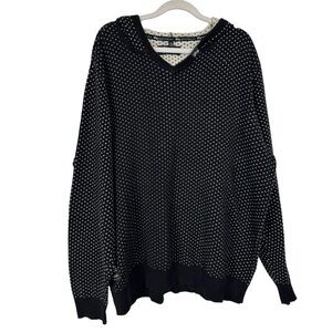 Lng Clothing & Equipment Women’s Long Sleeve Black & White Hooded Sweater Sz 3X